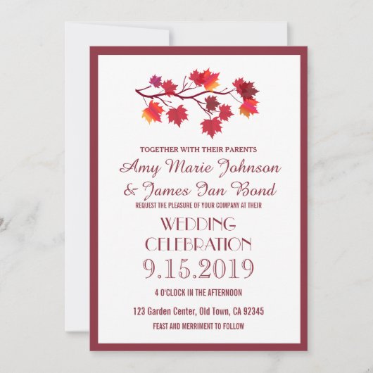 Bourgogne Herfst herfst Kaart (Voorkant)