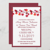 Bourgogne Herfst herfst Leaf Wedding Invitations Kaart (Voorkant / Achterkant)