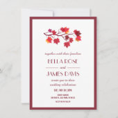 Bourgogne Herfst herfst leveert bruiloft Kaart (Voorkant)