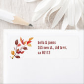 Bourgogne Herfst Leafs retour adreslabels Etiket (Insitu)