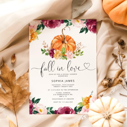 Bourgogne Herfst uit liefdesbruiddoucheuitnodiging Kaart