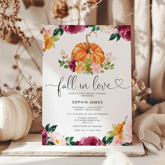 Bourgogne Herfst uit liefdesbruiddoucheuitnodiging Kaart