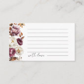 Bourgogne Herfst Vrijgezellenfeest Date Night Kaar Informatiekaartje (Achterkant)