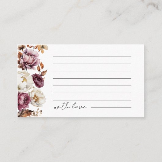 Bourgogne Herfst Vrijgezellenfeest Date Night Kaar Informatiekaartje (Achterkant)