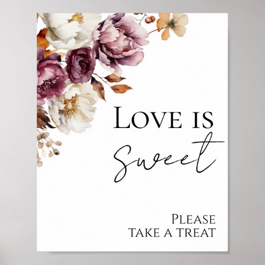 Bourgogne Herfst Vrijgezellenfeest Liefde is Sweet Poster (Voorkant)