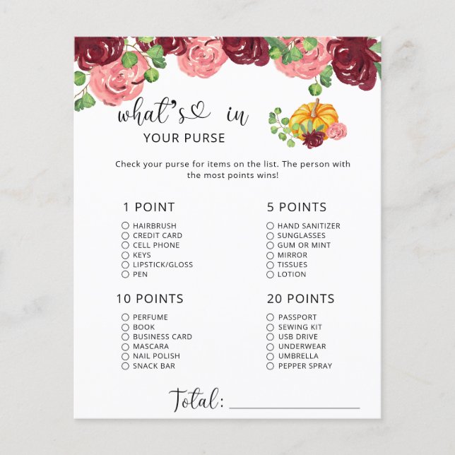 Bourgogne herfst wat in uw paarse baby shower (Voorkant)