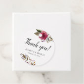 Bourgogne Herfst Waterverf Bloemen Bruiloft Dank u Bedankjes Labels (In situ)