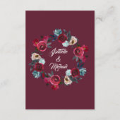 Bourgogne Herfst Waterverf Bloemen Details Kaart (Achterkant)