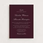 Bourgogne Herfst Winter Elegant Huwelijksuitnodigi Kaart