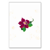 Bourgogne Hibiscus Bloemen Tafelnummer Kaart (Achterkant)