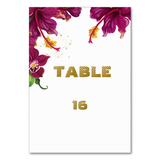 Bourgogne Hibiscus Bloemen Tafelnummer Kaart (Voorkant)