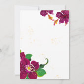 Bourgogne Hibiscus Flowers roos Save the Date Kaart (Achterkant)