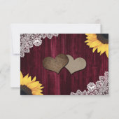 Bourgogne Houten Kant Zonnebloem Bruiloft RSVP Kaa (Achterkant)