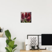 Bourgogne Hyacint Bloemenkunst Print Poster (Thuiskantoor)