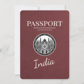 Bourgogne India Passport Bewaar de datum Save The Date (Voorkant)