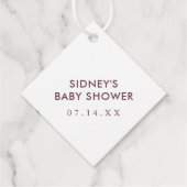Bourgogne Ink Wash Baby shower Bedankt Bedankjes Labels (Achterkant)