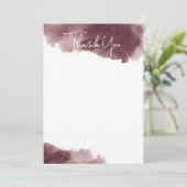 Bourgogne Ink Wash Bedankt Card (Staand voorkant)