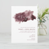 Bourgogne Ink Wash Girl Baby shower per post Kaart (Staand voorkant)