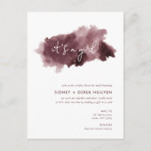 Bourgogne Ink Wash Girl Baby shower per post Uitno Feestdagenkaart (Voorkant)