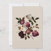 Bourgogne Ivoor Bloemen Boho Chic Modern Bruiloft Kaart (Achterkant)