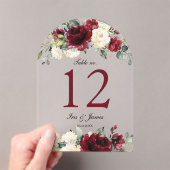 Bourgogne Ivoor Bloemen Trouwboog Tafelnummer (Insitu (Draagbaar))