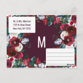 Bourgogne Ivoor Floral Arrangement Gold Save Date Briefkaart (Achterkant)