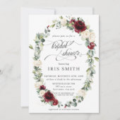Bourgogne Ivoor Floral Leafy Krans Vrijgezellenfee Kaart (Voorkant)