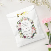 Bourgogne Ivoor Floral Wedding BEDANKT Bedankzakje (Gezegeld)