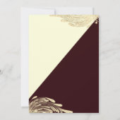 Bourgogne Ivoor Goud Glitter Masquerade Prom Kaart (Achterkant)