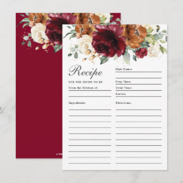 Bourgogne Ivoor Rozen Bloemenrecept voor bruid Kaa Bedankkaart