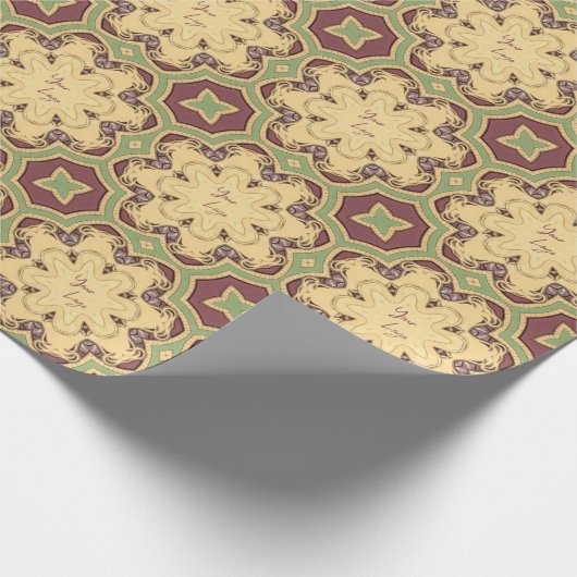 Bourgogne Ivoor Sage Green Business Logo Geometris Cadeaupapier (Hoek)