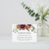 Bourgogne Ivoor Sinaasappel Bloemen Bruiloft Wishi Informatiekaartje (Staand voorkant)