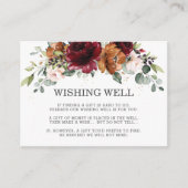 Bourgogne Ivoor Sinaasappel Bloemen Bruiloft Wishi Informatiekaartje (Voorkant)