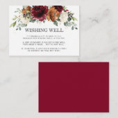 Bourgogne Ivoor Sinaasappel Bloemen Bruiloft Wishi Informatiekaartje (Voorkant / Achterkant)