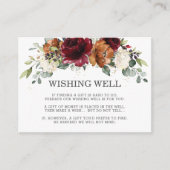 Bourgogne Ivoor Sinaasappel Bloemen Bruiloft Wishi Informatiekaartje (Voorkant)