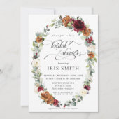 Bourgogne Ivory Rust Bloemenkrans Vrijgezellenfees Kaart (Voorkant)