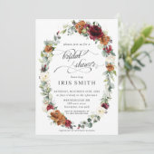 Bourgogne Ivory Rust Bloemenkrans Vrijgezellenfees Kaart (Staand voorkant)
