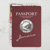 Bourgogne Jamaica Passport Bewaar de datum Save The Date (Voorkant / Achterkant)