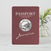 Bourgogne Jamaica Passport Bewaar de datum Save The Date (Staand voorkant)