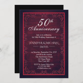  Bourgogne Jubileum uitnodigen Kaart (Voorkant / Achterkant)