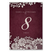 Bourgogne  kant rustieke bruidstafel kaart (Achterkant)