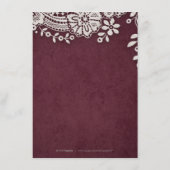 Bourgogne kant rustieke bruiloft details kaart (Achterkant)