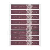 Bourgogne  kant rustieke bruiloft monogram (Vel)