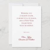 Bourgogne Kerst Familie Foto Liefde Vrede Joy Feestdagenkaart (Achterkant)