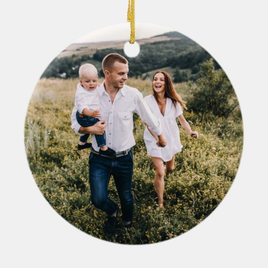 Bourgogne Kerstmis minimale elegante botanische fo Keramisch Ornament (Achterkant)