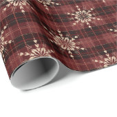Bourgogne Kerstmis Sneeuwvlok Flanel Plaid Cadeaupapier (Rol Hoek)