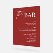 Bourgogne Kerstmis Wedding Bar Acryl Bord (Hoek)