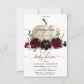 Bourgogne Kleine Pompoen Baby shower Invitation Kaart (Voorkant)