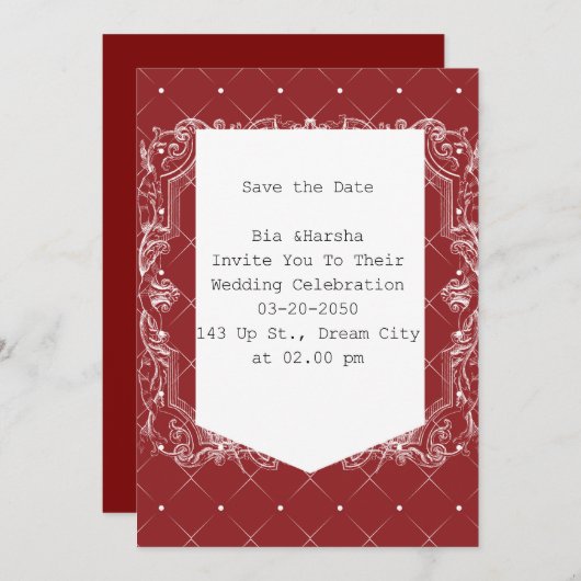 Bourgogne kleur Kaart (Voorkant / Achterkant)