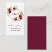 Bourgogne krans bruiloft register invoegen Kaart (Voorkant / Achterkant)